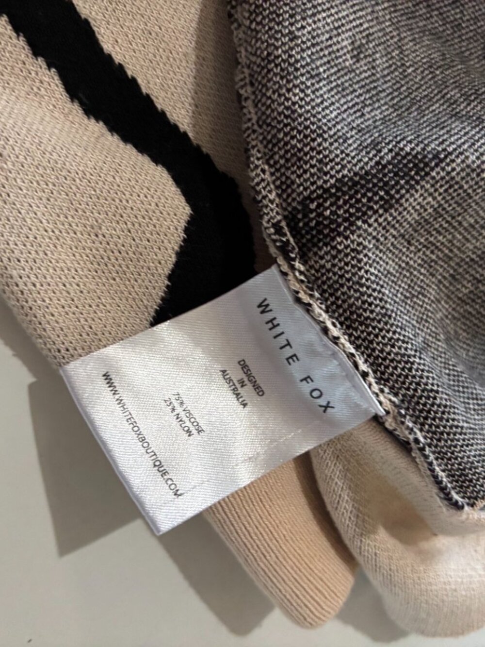 White Fox Beige & Black Knit Two-Piece Set • Size Small - Picture 10 of 11